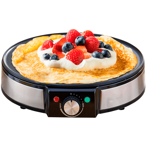 Briebe CM1137 Máquina de Fazer Crepes, Diámetro 30cm, Placa Antiaderente, Temperatura Ajustável, 1600, Preto