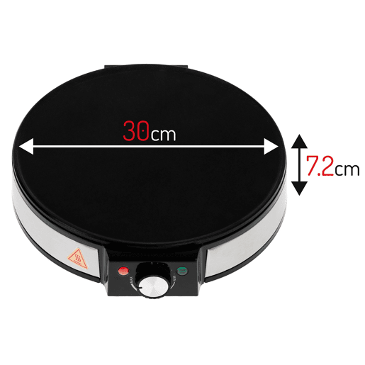 Briebe CM1137 Máquina de Fazer Crepes, Diámetro 30cm, Placa Antiaderente, Temperatura Ajustável, 1600, Preto