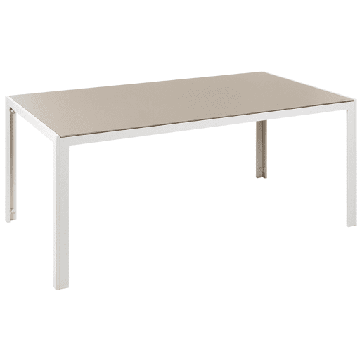 Mesa de refeição de jardim CATANIA 160 cm 91 cm Vidro Creme
