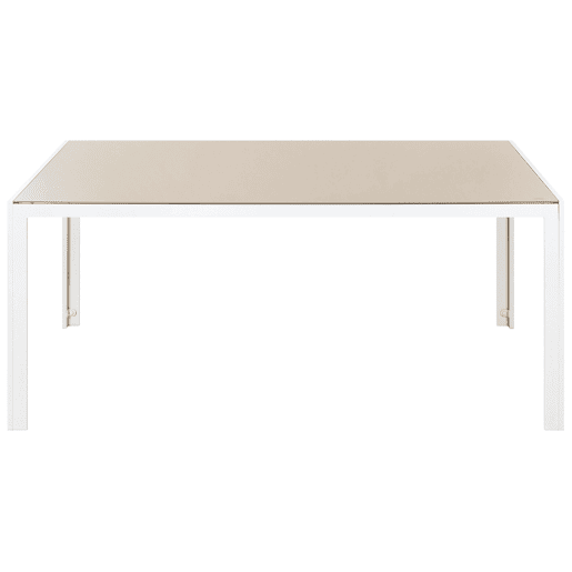 Mesa de refeição de jardim CATANIA 160 cm 91 cm Vidro Creme