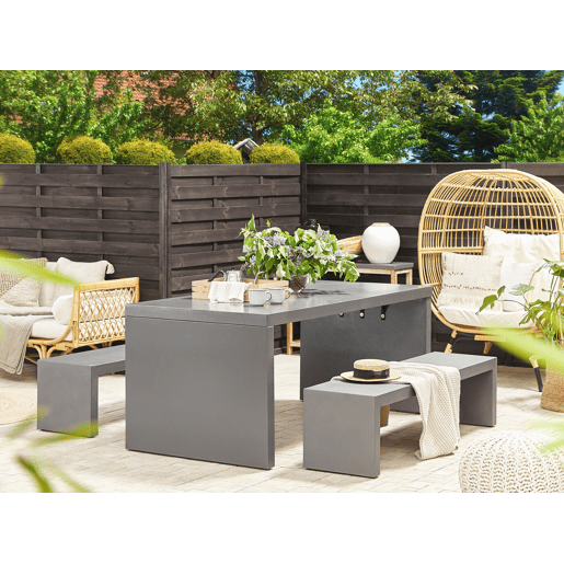 Mesa de refeição de jardim TARANTO 180 cm 90 cm Betão Cinzento