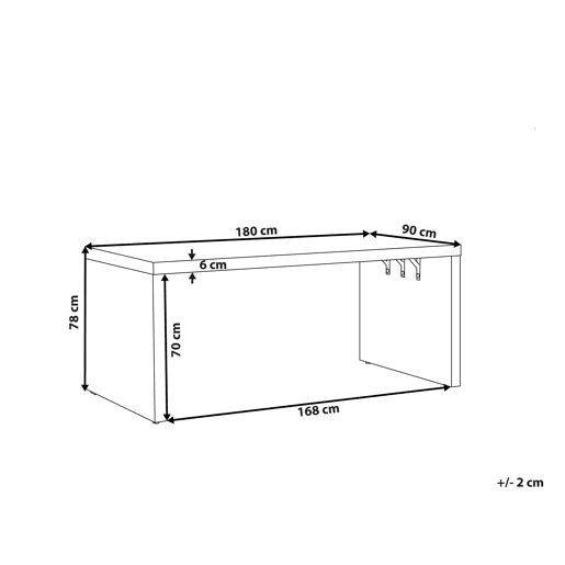Mesa de refeição de jardim TARANTO 180 cm 90 cm Betão Cinzento