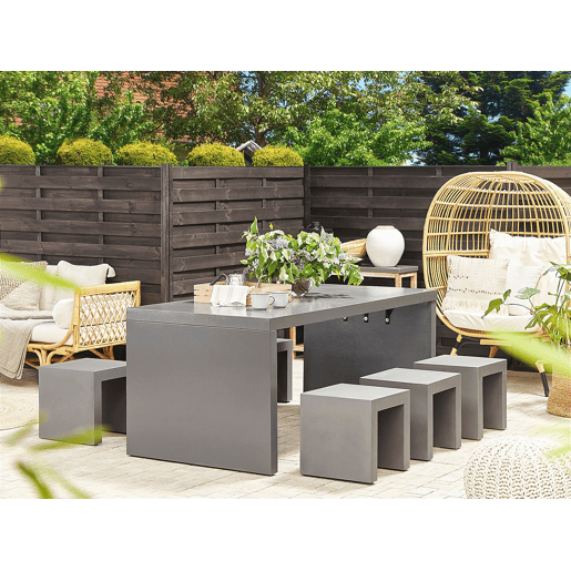 Mesa de refeição de jardim TARANTO 180 cm 90 cm Betão Cinzento