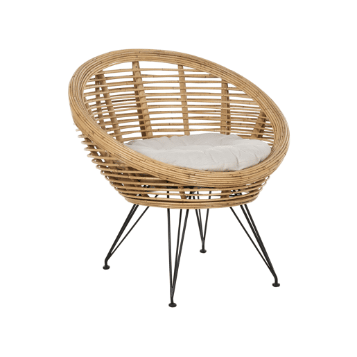 Conjunto de sofás de jardim 4 lugares MARATEA Rattan Natural