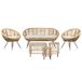 Beliani Conjunto de jardín Ratán MARATEA/CESENATICO Beliani Conjunto de jardín Ratán MARATEA/CESENATICO Natural