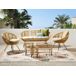 Beliani Conjunto de jardín Ratán MARATEA/CESENATICO Beliani Conjunto de jardín Ratán MARATEA/CESENATICO Natural