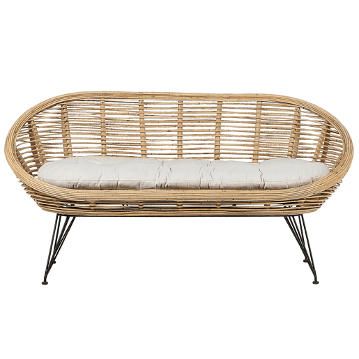 Conjunto de jardim com mesa 3 lugares MARATEACESENATICO Rattan Natural
