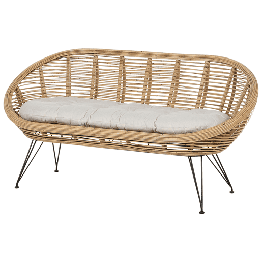Conjunto de jardim com mesa 3 lugares MARATEACESENATICO Rattan Natural