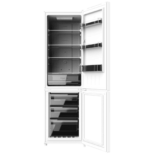 Cecotec Frigorífico Combi White com capacidade de 250 l, 180 cm de altura e 55 cm de largura, classe E, com sistema Multi Air Flow, Total No Frost e gaveta para produtos frescos, adaptável a todas as suas necessidades.