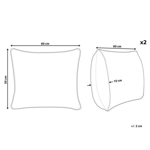 Conjunto de 2 almofadas VIHREN Baixa 50 x 60 cm Branco