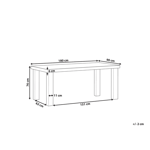 Mesa de refeição de jardim TARANTO 180 cm 90 cm Betão Cinzento