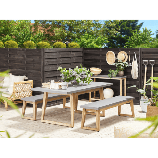 Mesa de refeição de jardim ORIA 180 cm 90 cm Betão Cinzento
