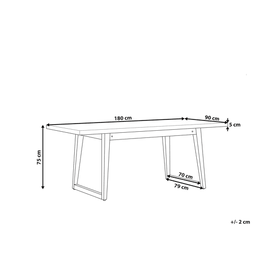 Mesa de refeição de jardim ORIA 180 cm 90 cm Betão Cinzento