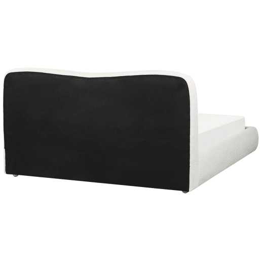 Cama baú Bouclé BLAGNAC 160 x 200 cm Branco creme