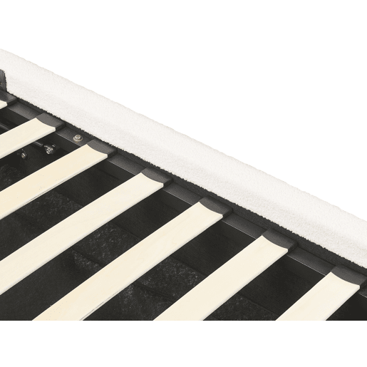 Cama baú Bouclé BLAGNAC 160 x 200 cm Branco creme