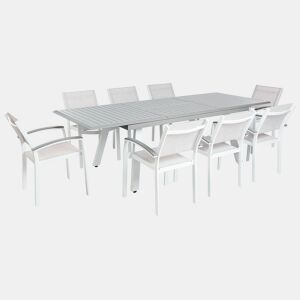 Conjunto de refeições de jardim 8 lugares PERETA Metal Cinzento