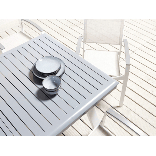 Conjunto de refeições de jardim 8 lugares PERETA Metal Cinzento