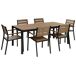 Beliani Conjunto de comedor VERNIO Beliani Conjunto de comedor VERNIO Marrón