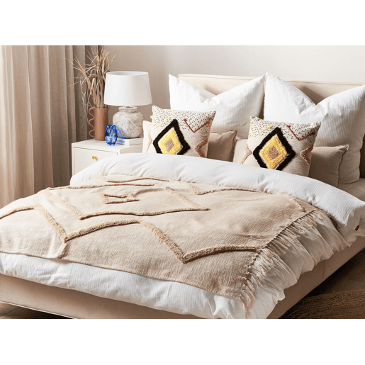 Manta JAUNPUR Algodão 130 x 180 cm Creme