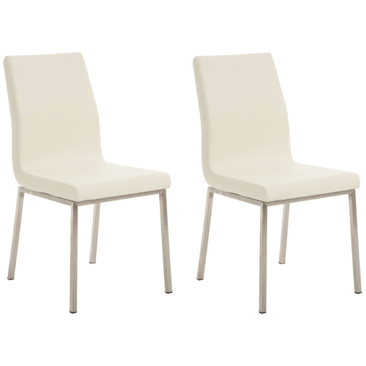 Set de 2 sillas de comedor Colmar Simil cuero Crema 50X40X88 cm
