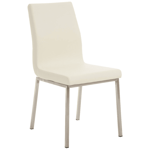 Set de 2 sillas de comedor Colmar Simil cuero Crema 50X40X88 cm