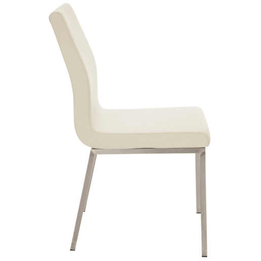 Set de 2 sillas de comedor Colmar Simil cuero Crema 50X40X88 cm
