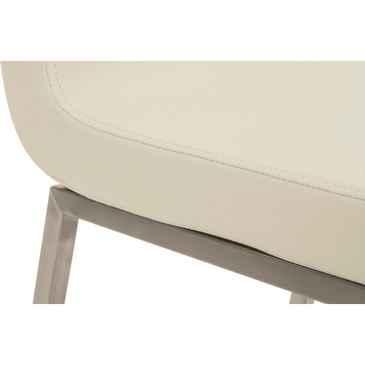 Set de 2 sillas de comedor Colmar Simil cuero Crema 50X40X88 cm