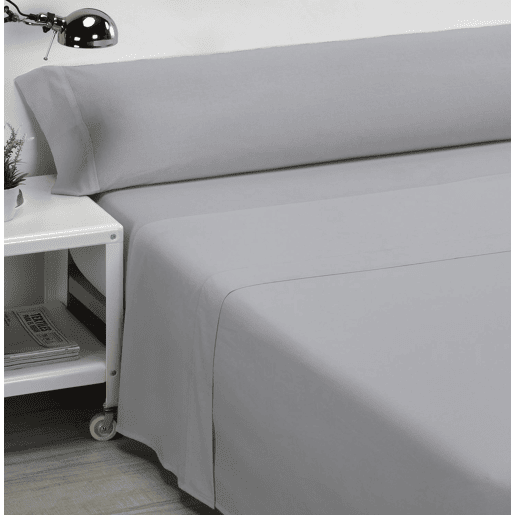 Conjunto de lençóis lisos 100% algodão cinza para cama de 90cm Donegal Collections