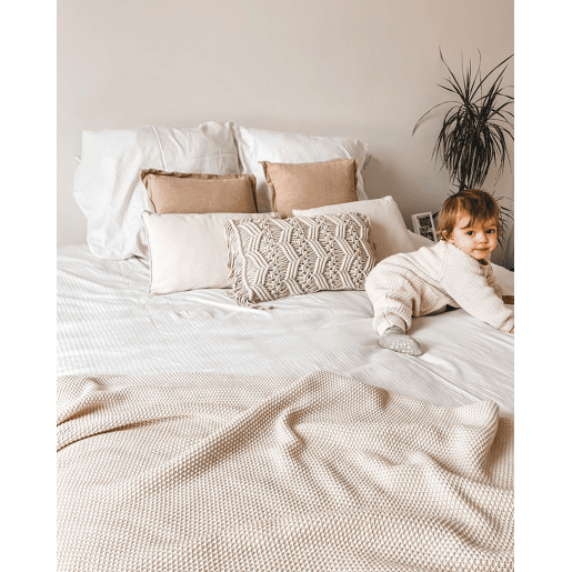Manta ASAKA Algodão 130 x 180 cm Creme Manta ASAKA Algodão 130 x 180 cm Creme