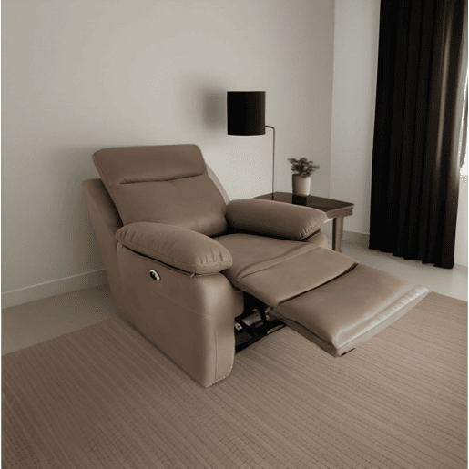 Sofá reclinável elétrico Greta 87x76,5x102 marrom
