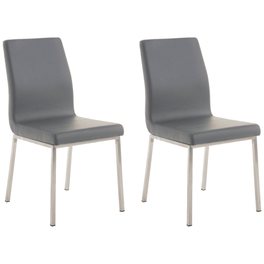 Set de 2 sillas de comedor Colmar Simil cuero Gris 50X40X88 cm Set de 2 sillas de comedor Colmar Simil cuero Gris 50X40X88 cm