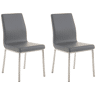 Set de 2 sillas de comedor Colmar Simil cuero Gris 50X40X88 cm
