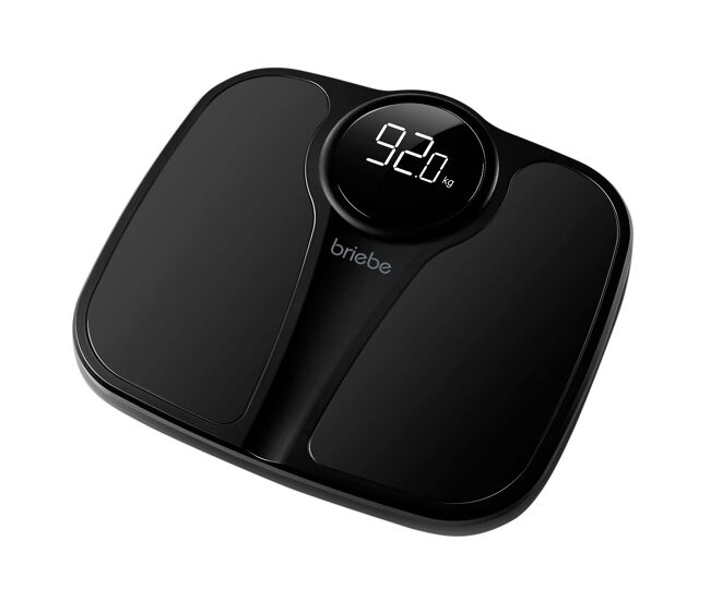 Briebe sc1124b báscula de baño digital, alta precisión 180kg, pantalla led apagado automático, antideslizante, , negro
