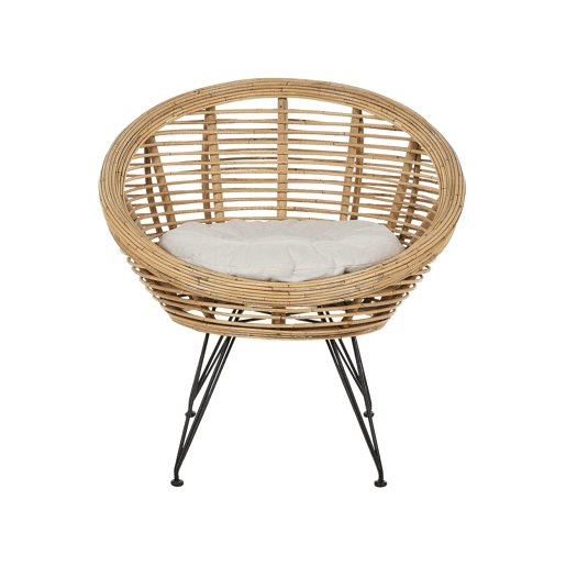 Conjunto de jardim com mesa 4 lugares MARATEACESENATICO Rattan Natural