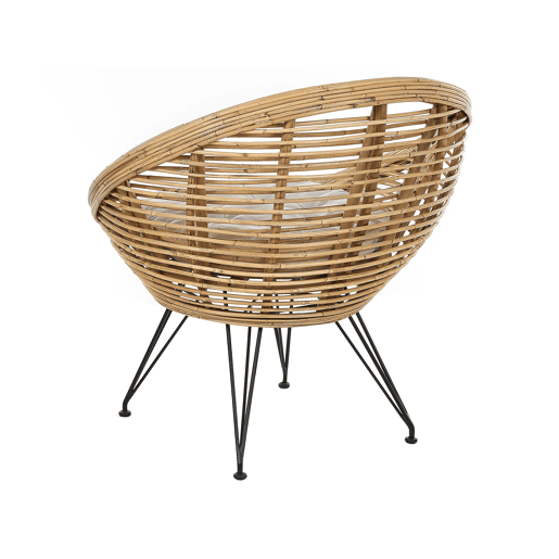 Conjunto de jardim com mesa 4 lugares MARATEACESENATICO Rattan Natural