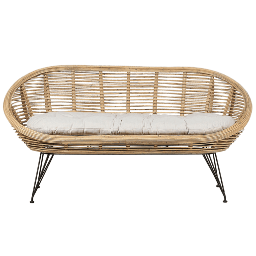 Conjunto de jardim com mesa 4 lugares MARATEACESENATICO Rattan Natural