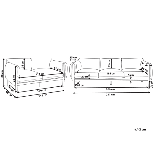 Beliani Conjunto lounge ESPERIA Beliani Conjunto lounge ESPERIA