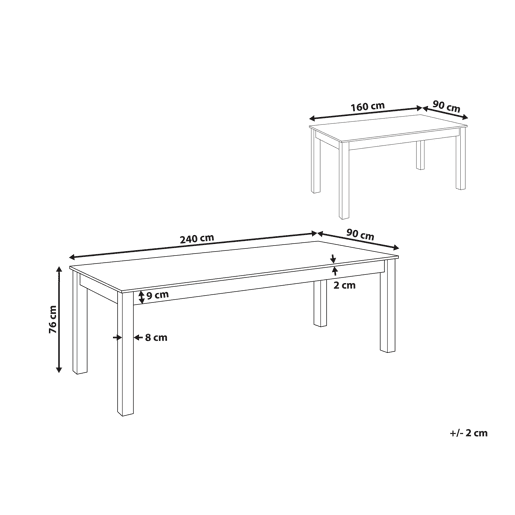 Beliani Mesa de jantar extensÃvel MADURA Beliani Mesa de jantar extensÃvel MADURA
