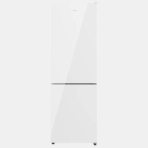 Cecotec Frigorífico Combi White Glass com capacidade de 322 l, 185 cm de altura e 60 cm de largura, Motor Inverter Plus, classe D, com sistema Multi Air Flow, Total No Frost e 2 gavetas para produtos frescos, adaptável a todas as suas necessidades.