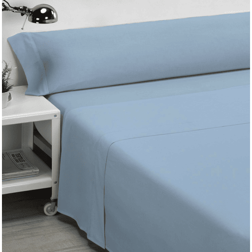 Conjunto de lençóis lisos 100% algodão azul para cama de 105cm Donegal Collections