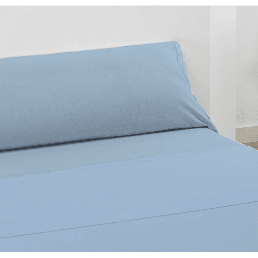 Conjunto de lençóis lisos 100% algodão azul para cama de 105cm Donegal Collections