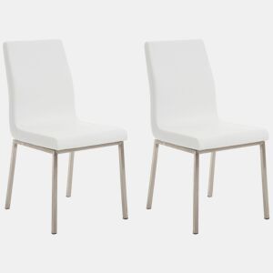 Set de 2 sillas de comedor Colmar Simil cuero Blanco 50X40X88 cm