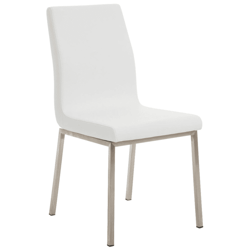 Set de 2 sillas de comedor Colmar Simil cuero Blanco 50X40X88 cm