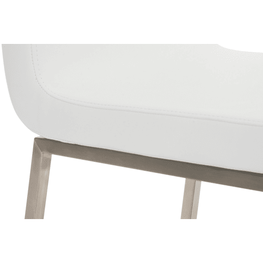 Set de 2 sillas de comedor Colmar Simil cuero Blanco 50X40X88 cm