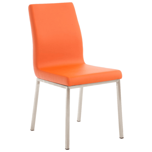 Set de 2 sillas de comedor Colmar Simil cuero Naranja 50X40X88 cm