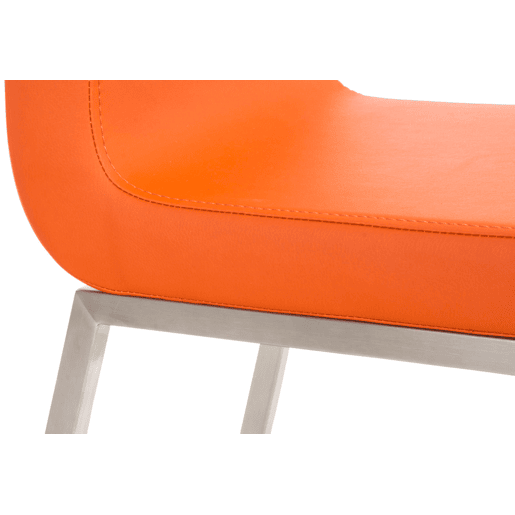 Set de 2 sillas de comedor Colmar Simil cuero Naranja 50X40X88 cm