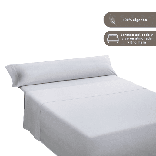 Conjunto de lençóis lisos 100% algodão branco para cama de 180cm Donegal Collections