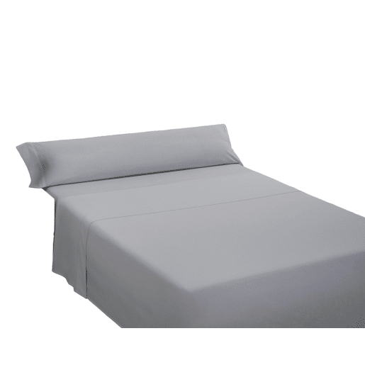 Conjunto de lençóis lisos 100% algodão cinza para cama de 135cm Donegal Collections