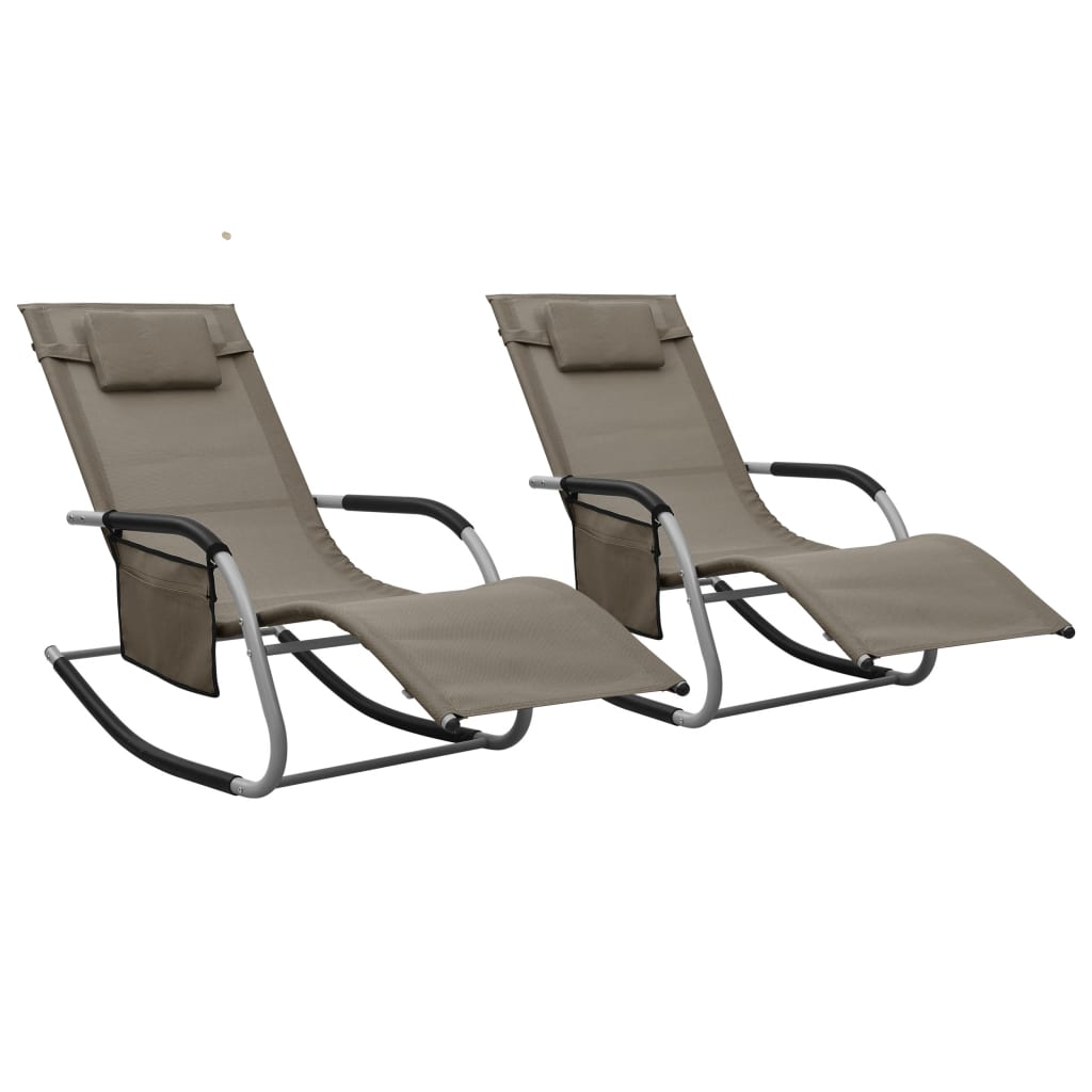 Vidaxl tumbonas 2 unidades textilene gris taupe y gris