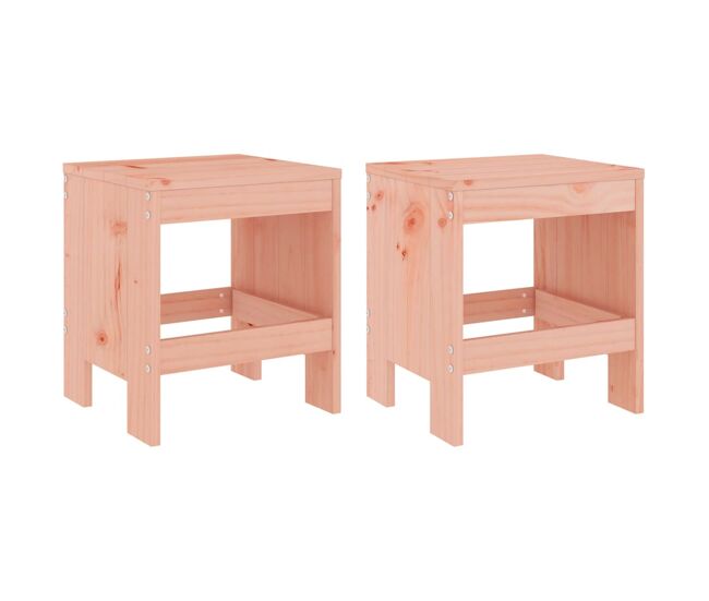 Taburetes de jardin 2 unidades madera de abeto douglas 40x36x45 cm